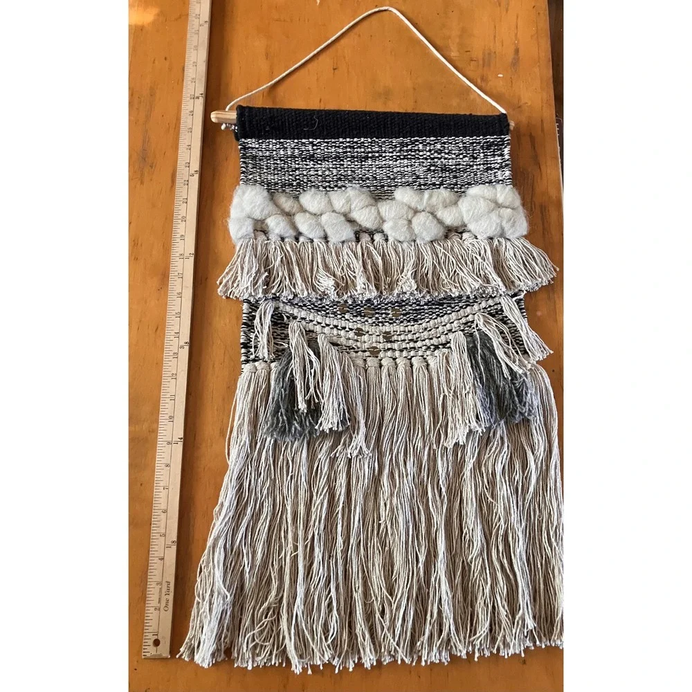 Woven Wall Hanging Home Decor Neutral Boho Fiber Art Tapestry